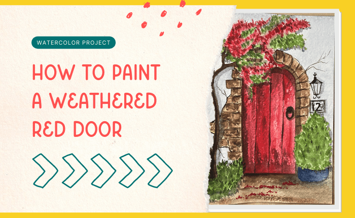 How To Paint A Weathered Red Door With Watercolor