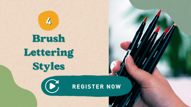 4 brush lettering styles live class replay thumbnail