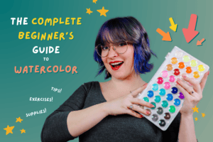 watercolor for beginners live class replay thumbnail graphic